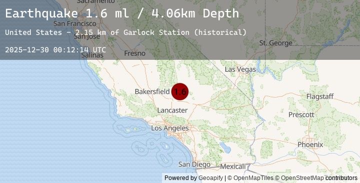 Map of 15 km W of Johannesburg, CA