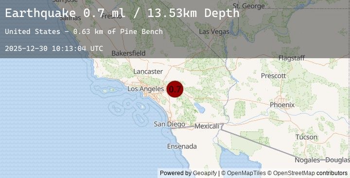 Map of 12 km E of Yucaipa, CA