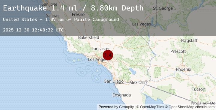 Map of 6 km SSE of Wrightwood, CA