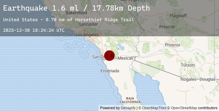 Map of 9 km WSW of Pine Valley, CA