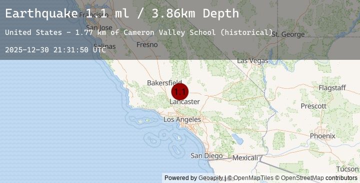 Map of 13 km SE of Tehachapi, CA