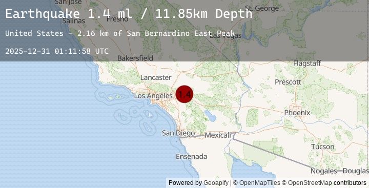 Map of 15 km ENE of Yucaipa, CA
