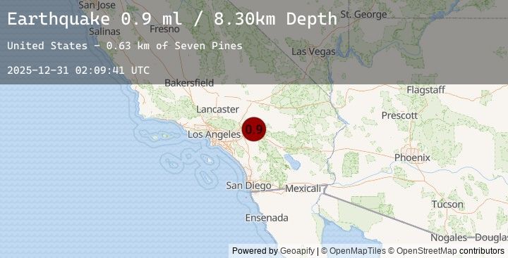 Map of 10 km ESE of Running Springs, CA
