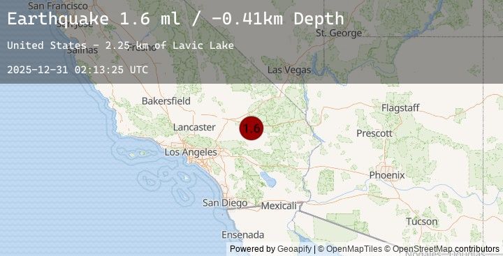 Map of 17 km WSW of Ludlow, CA