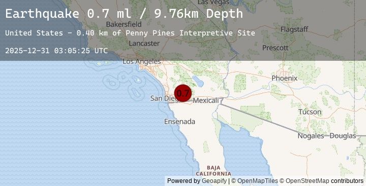 Map of 11 km NE of Pine Valley, CA