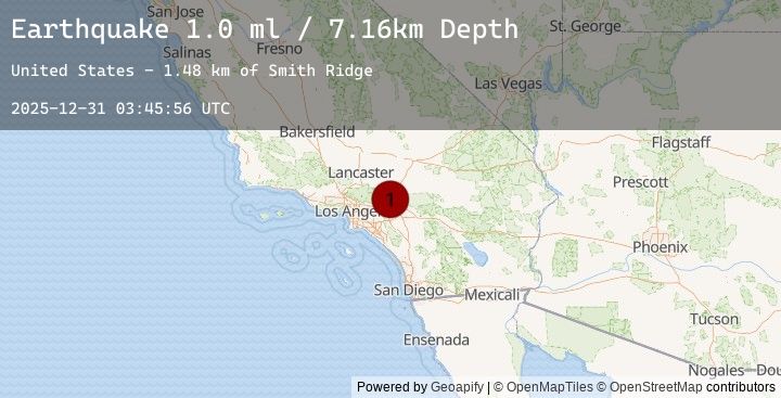 Map of 3 km WSW of Lytle Creek, CA