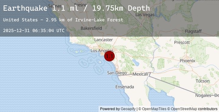 Map of 6 km NW of Foothill Ranch, CA