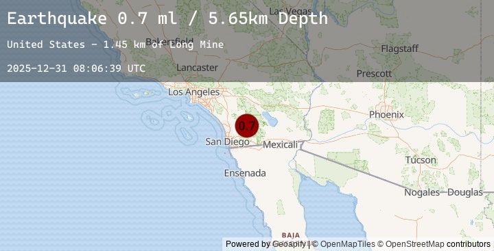 Map of 10 km NE of Julian, CA