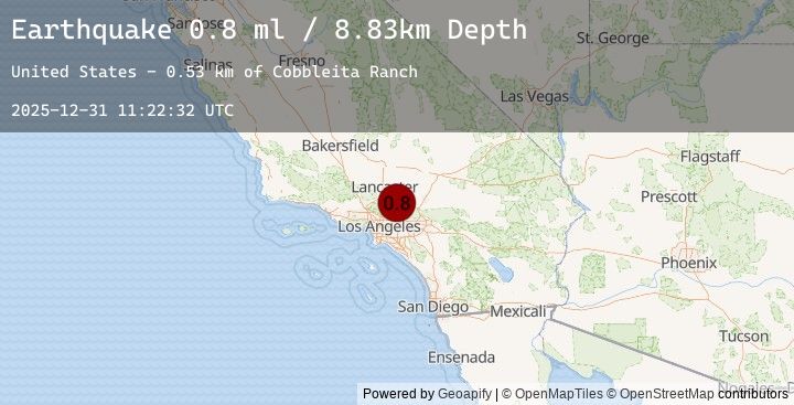 Map of 8 km SSE of Pearblossom, CA