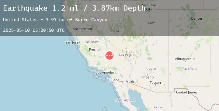 Map of 16 km W of Searles Valley, CA