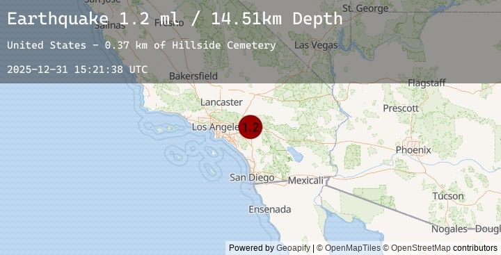 Map of 4 km SW of Redlands, CA