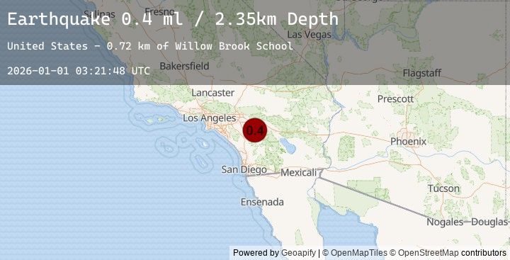 Map of 6 km ESE of Valle Vista, CA