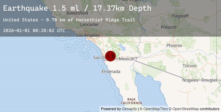 Map of 10 km WSW of Pine Valley, CA