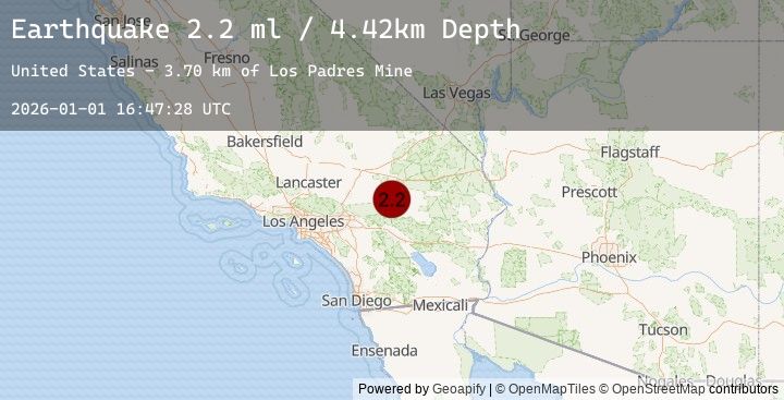 Map of 32 km N of Yucca Valley, CA