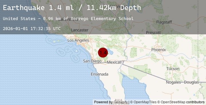 Map of 3 km ENE of Borrego Springs, CA