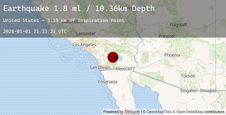 Map of 15 km ENE of Borrego Springs, CA