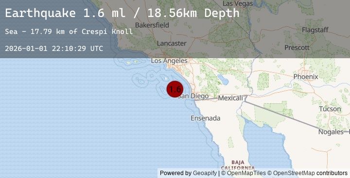 Map of 42 km ENE of San Clemente Is. (SE tip), CA