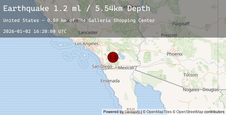Map of 3 km SW of Borrego Springs, CA