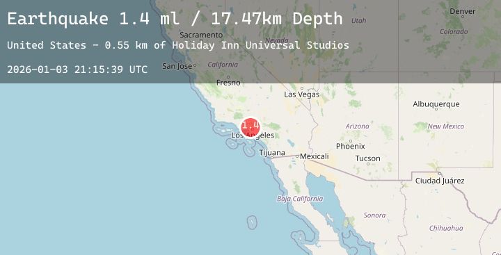 Map of 2 km W of Universal City, CA