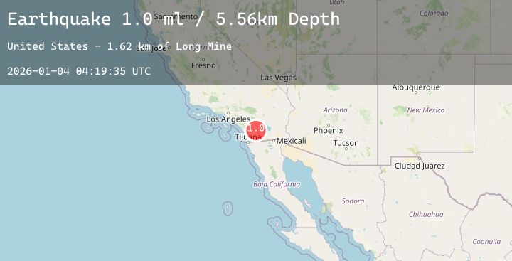 Map of 9 km NE of Julian, CA