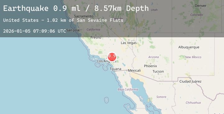 Map of 5 km SSW of Lytle Creek, CA