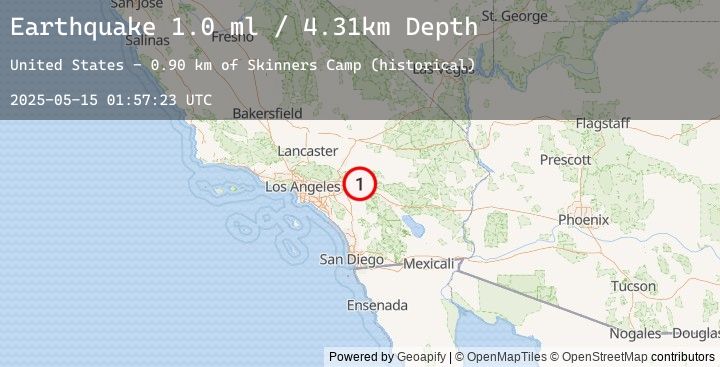 Map of 9 km NE of Yucaipa, CA