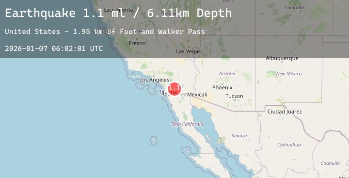 Map of 18 km E of Julian, CA