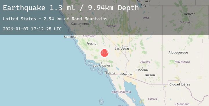 Map of 18 km WSW of Johannesburg, CA