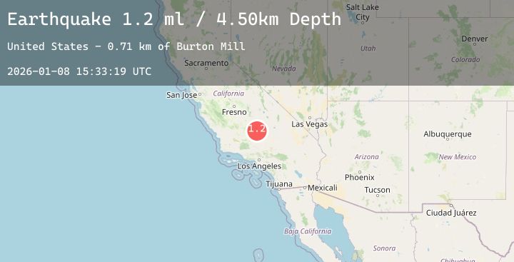 Map of 13 km SE of Bodfish, CA