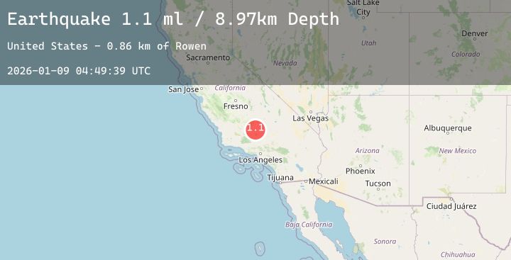Map of 18 km NW of Tehachapi, CA