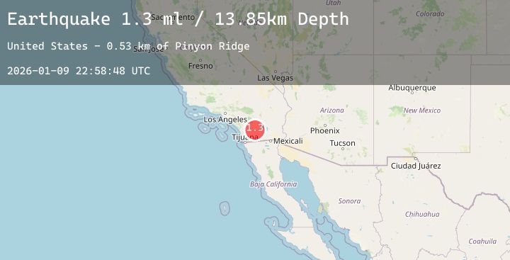Map of 10 km SSW of Borrego Springs, CA