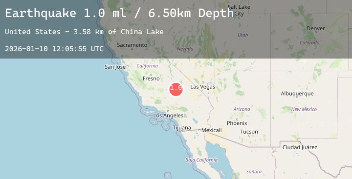 Map of 10 km ENE of Ridgecrest, CA