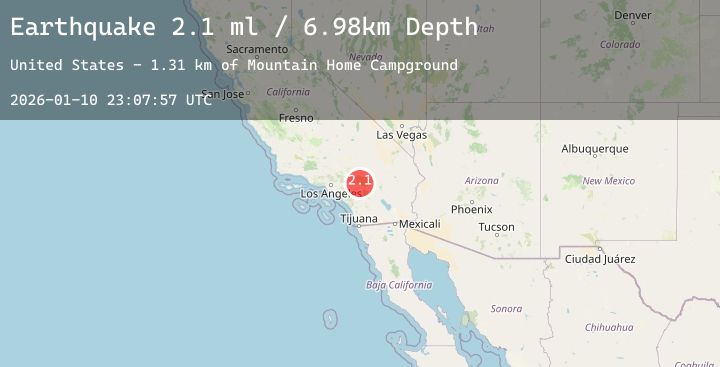 Map of 11 km NE of Yucaipa, CA