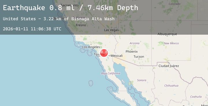 Map of 23 km SW of Ocotillo Wells, CA