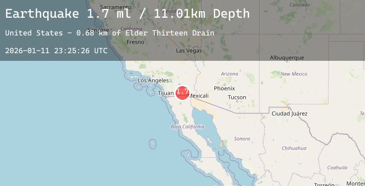 Map of 12 km WSW of Imperial, CA