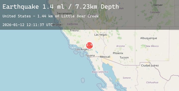 Map of 8 km ENE of Lake Arrowhead, CA