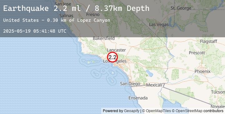 Map of 3 km NE of Pacoima, CA