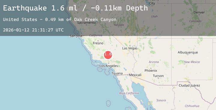 Map of 13 km SE of Tehachapi, CA