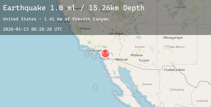 Map of 10 km ENE of Palomar Observatory, CA
