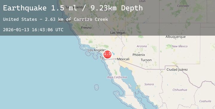 Map of 9 km SE of Lake Henshaw, CA