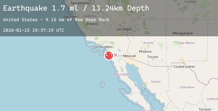 Map of 16 km W of Coronado, CA
