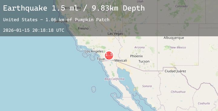 Map of 11 km NNE of Ocotillo Wells, CA