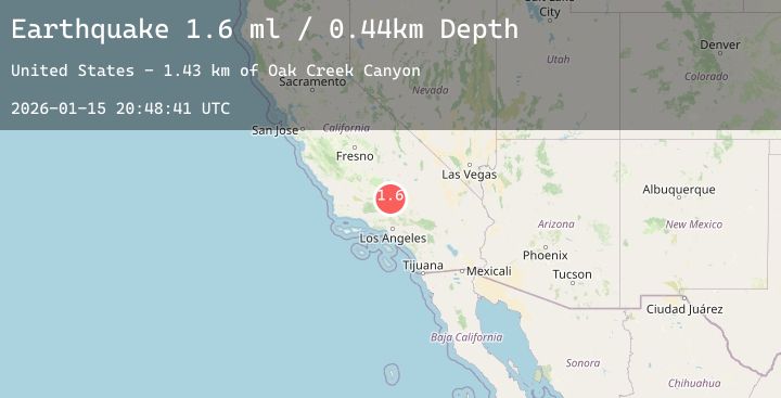 Map of 13 km SE of Tehachapi, CA