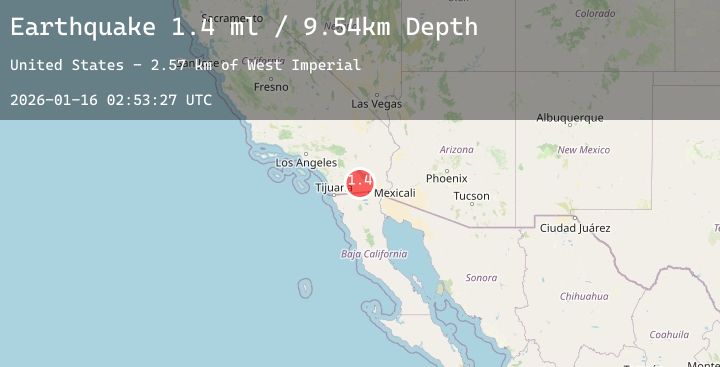 Map of 26 km WSW of Westmorland, CA