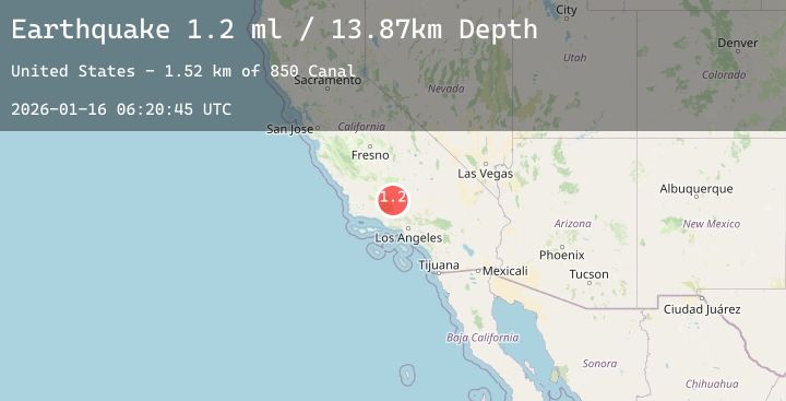 Map of 8 km NE of Grapevine, CA