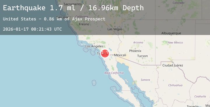 Map of 11 km W of Pine Valley, CA