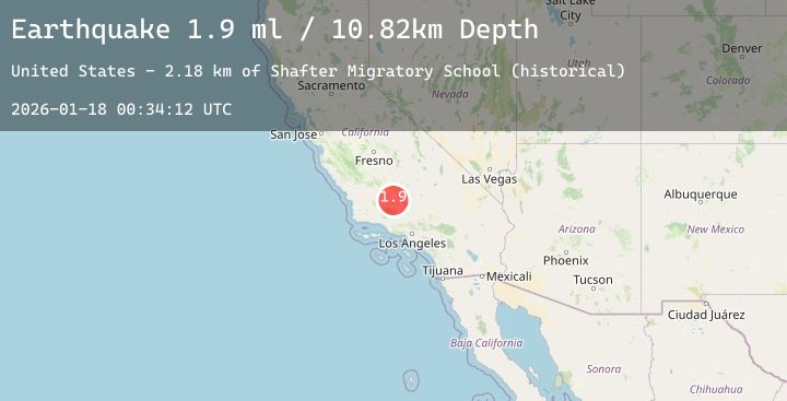 Map of 14 km SW of Lamont, CA