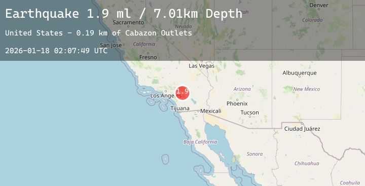 Map of 3 km WNW of Cabazon, CA