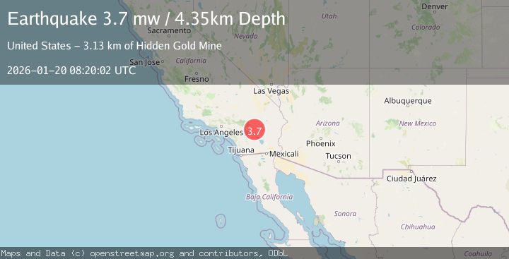 Map of 20 km N of Indio, CA