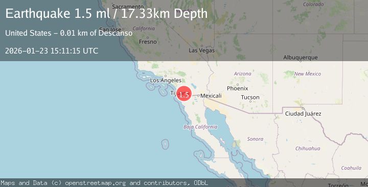 Map of 11 km W of Pine Valley, CA